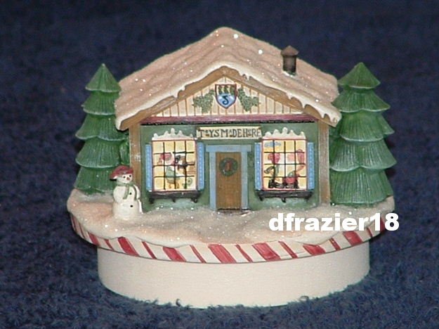 SANTA TOY WORKSHOP Jar Candle Topper Debbie Mumm Christmas
