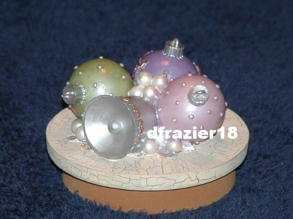 FANCY ORNAMENTS Jar Candle Topper Christmas Theme Decor