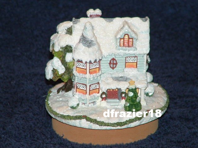 VICTORIAN WINTER HOME Jar Candle Topper House Christmas Holiday