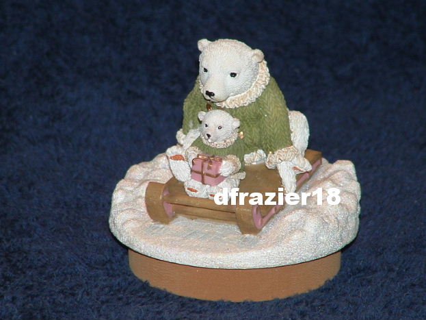 POLAR BEARS Jar Candle Topper Christmas Winter Holiday