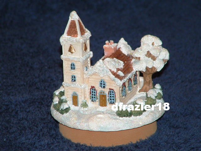 WINTER COUNTRY CHURCH Jar Candle Topper Christmas Holiday