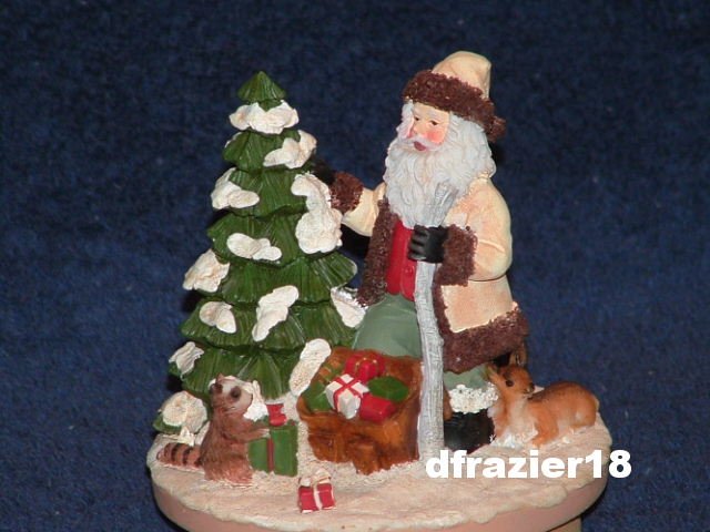 WOODLAND SANTA CLAUS Jar Candle Topper Christmas Winter