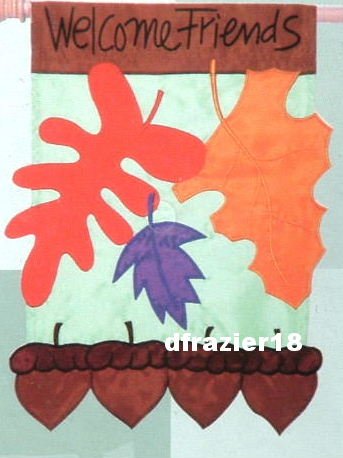 ACORN WELCOME Toland Garden Flag Large Applique Fall Autumn