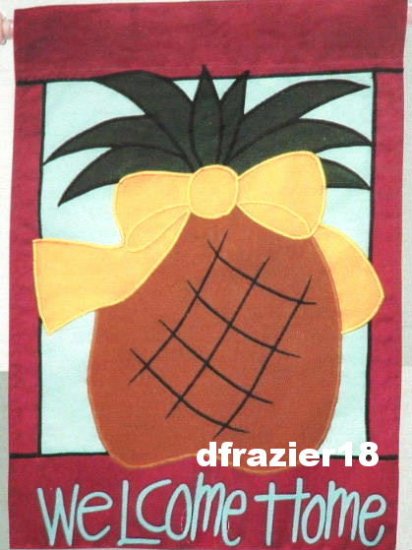 WELCOME HOME PINEAPPLE Toland Decorative Garden Flag Large Applique