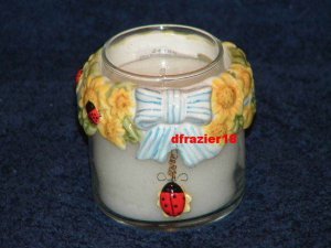 Teenie Candle Topper Bow Ring Stay On Fits Small Jar MINI SUNFLOWER