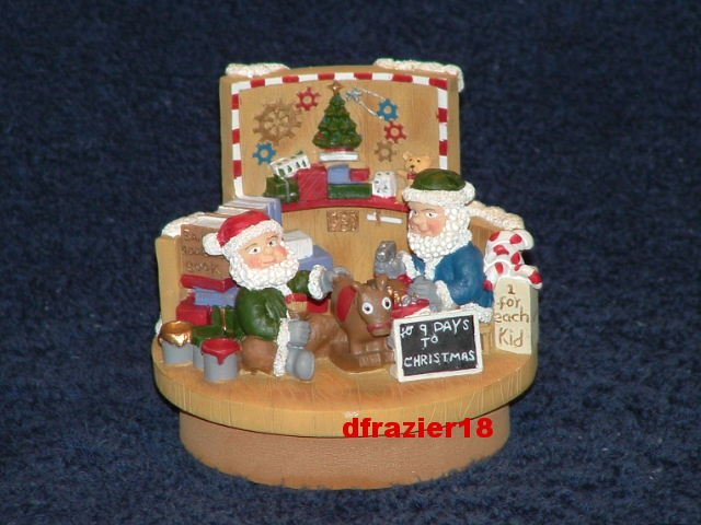 SANTA WORKSHOP Jar Candle Topper Christmas Elf Elves Toy Shop