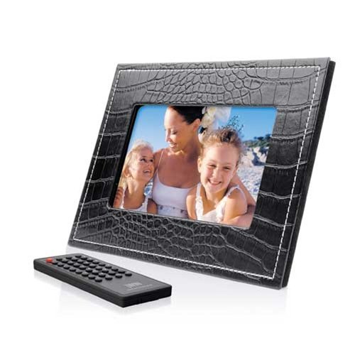 7 inch TFT LCD Widescreen Digital Photo Frame with Black Leather Frame Design