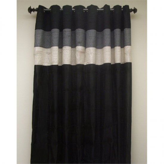 Essence Black/Gray Two Grommet Drapes 60 x 84 Each
