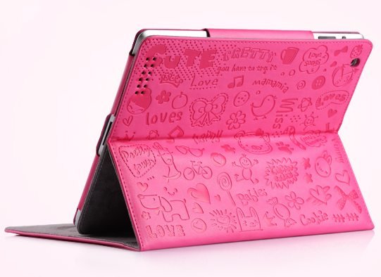 Free shipping Lovely Little witch leather case for ipad 2,many color for option