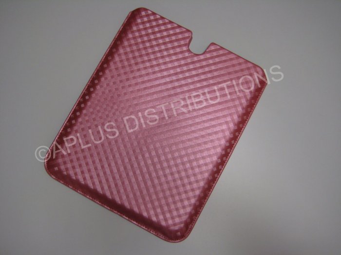 NEW FOR APPLE iPAD LEATHER CHECKERED PINK