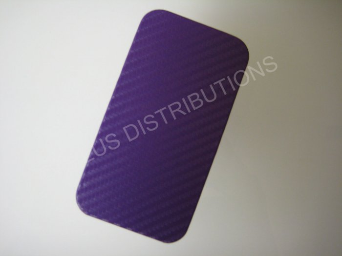 New Purple Carbon Flap Cover Design Hard Protective Cover For iPhone 4 - (0137)