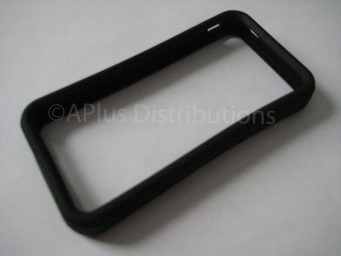 New Black Bumper Design Silicone Cover For iPhone 4 - (0113)