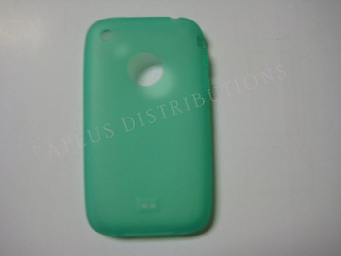 New Green Transparent W/Charm Hole Design TPU Cover For iPhone 3G 3GS - (0001)
