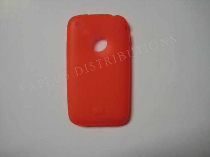 New Red Transparent W/Charm Hole Design TPU Cover For iPhone 3G 3GS - (0003)