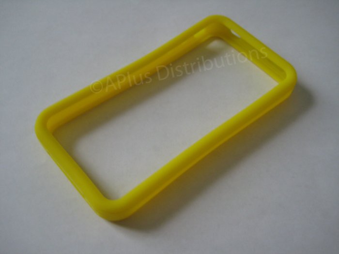 New Yellow Bumper Design Silicone Cover For iPhone 4 - (0118)