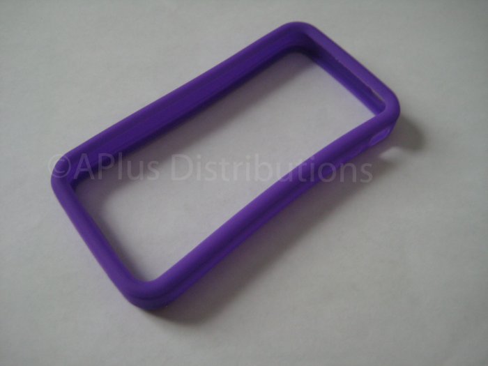 New Purple Bumper Design Silicone Cover For iPhone 4 - (0120)