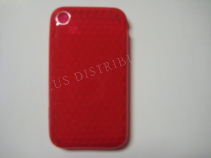 New Red Diamond Cut Pattern TPU Cover For iPhone 3G 3GS - (0013)