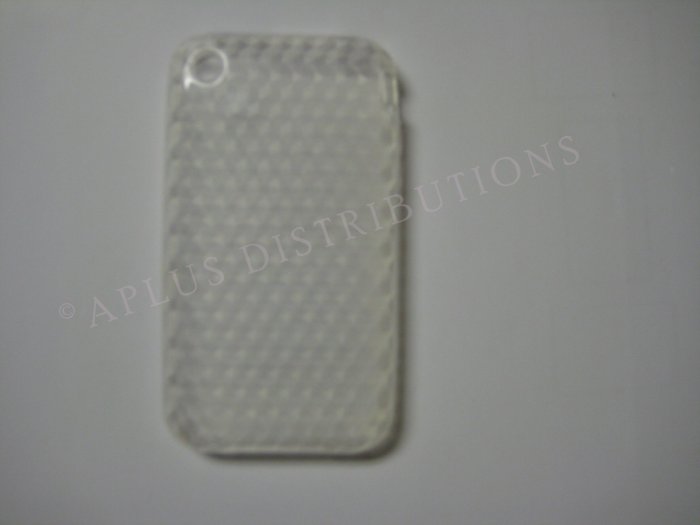 New Clear Diamond Cut Pattern TPU Cover For iPhone 3G 3GS - (0016)