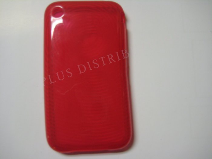 New Red Transparent Thumb Print Design TPU Cover For iPhone 3G 3GS - (0020)