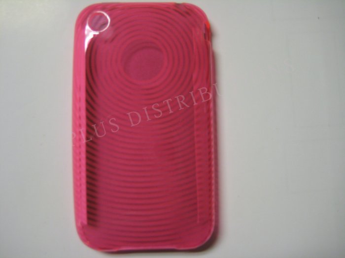 New Pink Transparent Thumb Print Design TPU Cover For iPhone 3G 3GS - (0021)