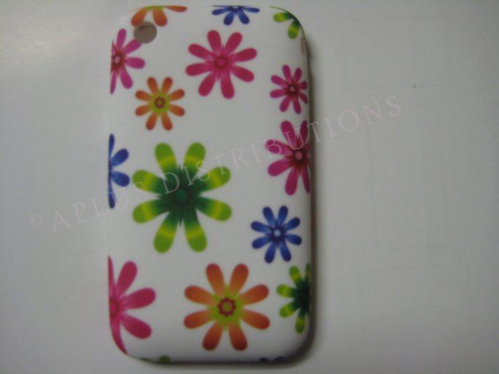 New Multi-Color Flower Power Design TPU Cover For iPhone 3G 3GS - (0026)