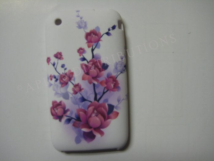 New Purple Big Cherry Blossom Design TPU Cover For iPhone 3G 3GS - (0031)
