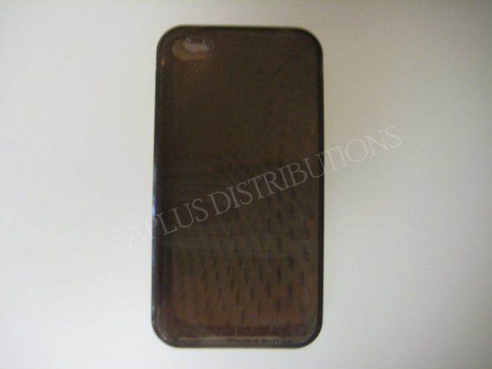 New Black Transparent Roundlets Design TPU Cover For iPhone 4 - (0083)