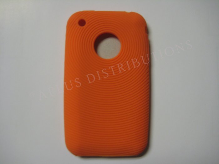 New Orange Thumb Print Pattern Silicone Cover For iPhone 3G 3GS - (0002)