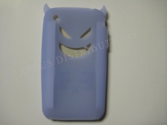 New Light Blue Devil Design Silicone Cover For iPhone 3G 3GS - (0020)