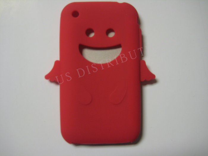New Red Angel Design Silicone Cover For iPhone 3G 3GS - (0025)