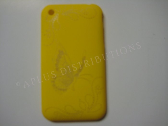 New Yellow Butterfly Design Hard Protective Cover For iPhone 3G 3GS - (0003)