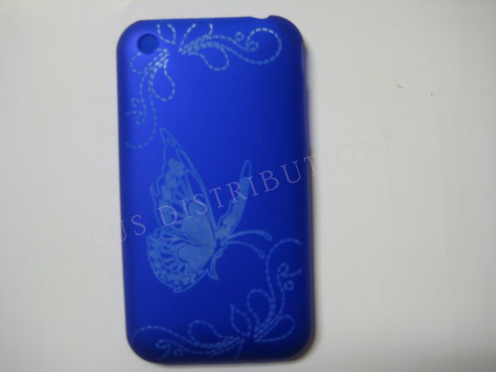 New Blue Butterfly Design Hard Protective Cover For iPhone 3G 3GS - (0004)