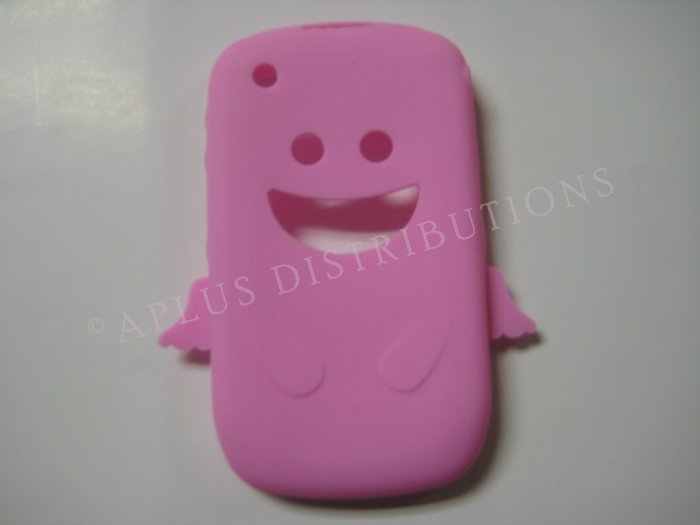 New Light Pink Angel Design Silicone Cover For Blackberry 8520 - (0026)