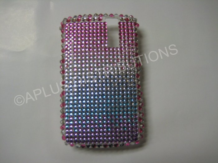 New Pink Shades Of Pink N Purple Bling Diamond Case For Blackberry 8300 - (0010)