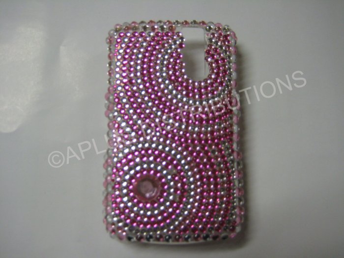 New Hot Pink Diamond Swirlz Bling Diamond Case For Blackberry 8300 - (0025)