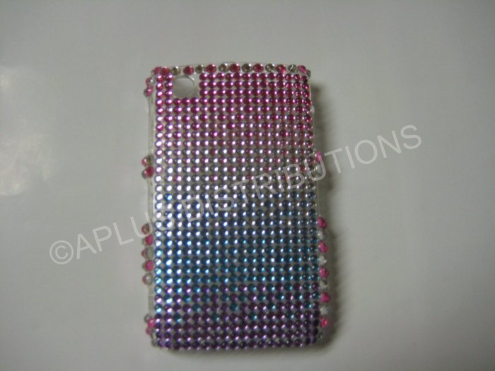 New Pink Shades Of Pink N Purple Bling Diamond Case For Blackberry 8520 - (0010)