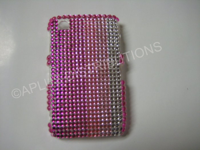 New Pink Shades Of Pink Bling Diamond Case For Blackberry 8520 - (0054)