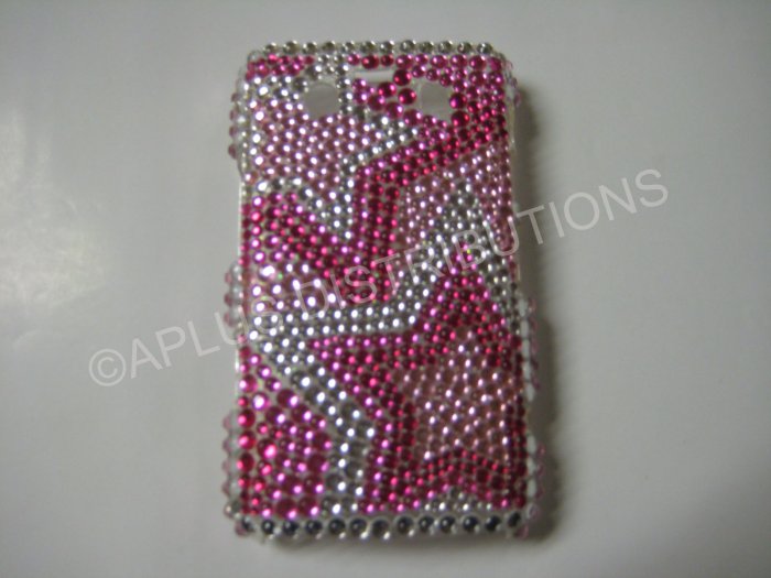 New Hot Pink Multi-Stars Bling Diamond Case For Blackberry 9700 - (0090)
