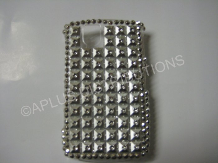 New Silver Retro Series (Squares) Bling Diamond Case For Blackberry 9630 - (0021)
