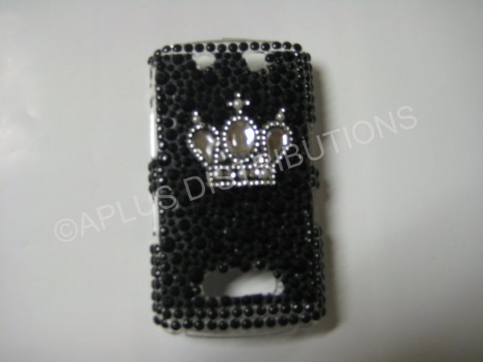 New Black Crown On Jewel Bling Diamond Case For Blackberry 9500 - (0074)