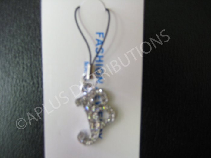NEW Crystal Cell Phone Charm- Big Letter âBâ Cursive