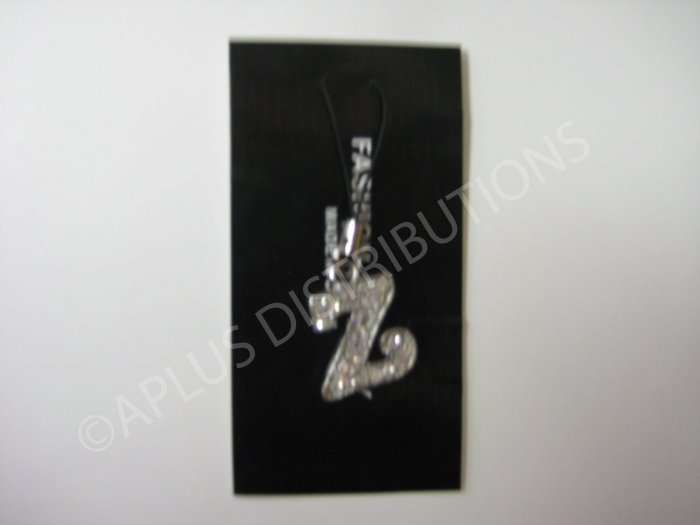 NEW Crystal Cell Phone Charm- Big Letter âZâ Cursive