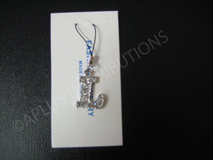 NEW Crystal Cell Phone Charm- Big Letter âLâ Regular