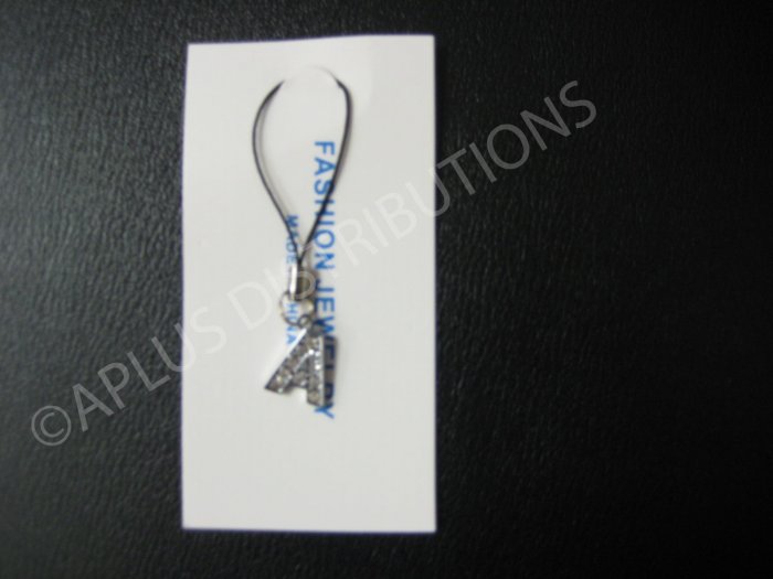 NEW Crystal Cell Phone Charm- Small Letter âAâ Regular