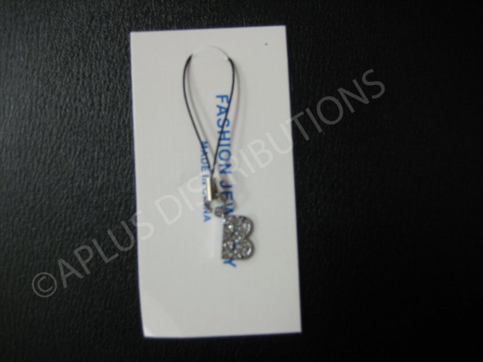 NEW Crystal Cell Phone Charm- Small Letter âBâ Regular