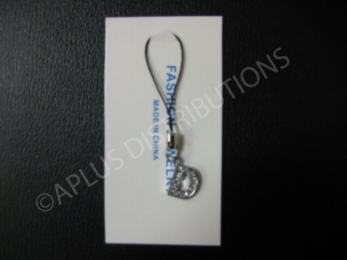 NEW Crystal Cell Phone Charm- Small Letter âDâ Regular