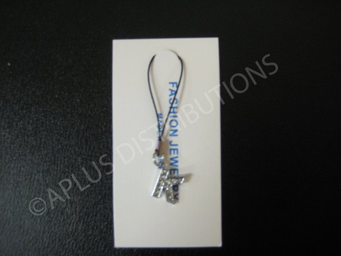 NEW Crystal Cell Phone Charm- Small Letter âKâ Regular