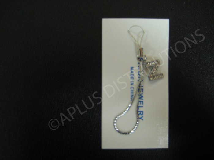 NEW Crystal Cell Phone Charm- Small Letter âZâ Regular
