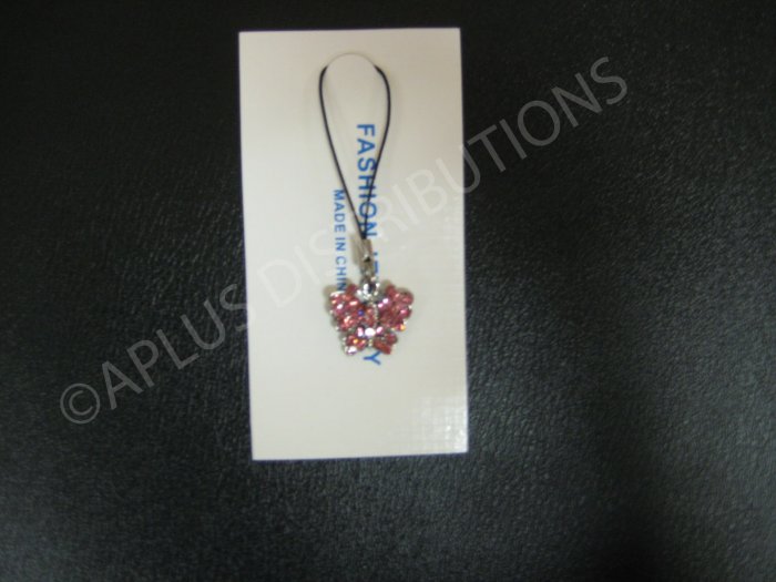 NEW Crystal Cell Phone Charm- Pink Butterfly Mutli-Diamonds
