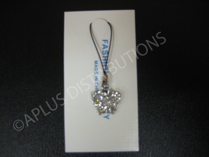 NEW Crystal Cell Phone Charm- Clear Butterfly Mutli-Diamonds